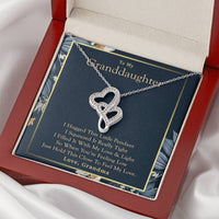 To My Granddaughter  Love Grandma  Double Hearts Necklace