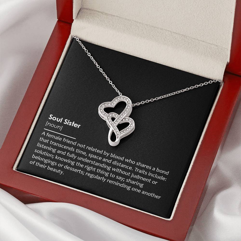 Soul Sister - Interclocking Hearts Necklace Double Hearts Necklace