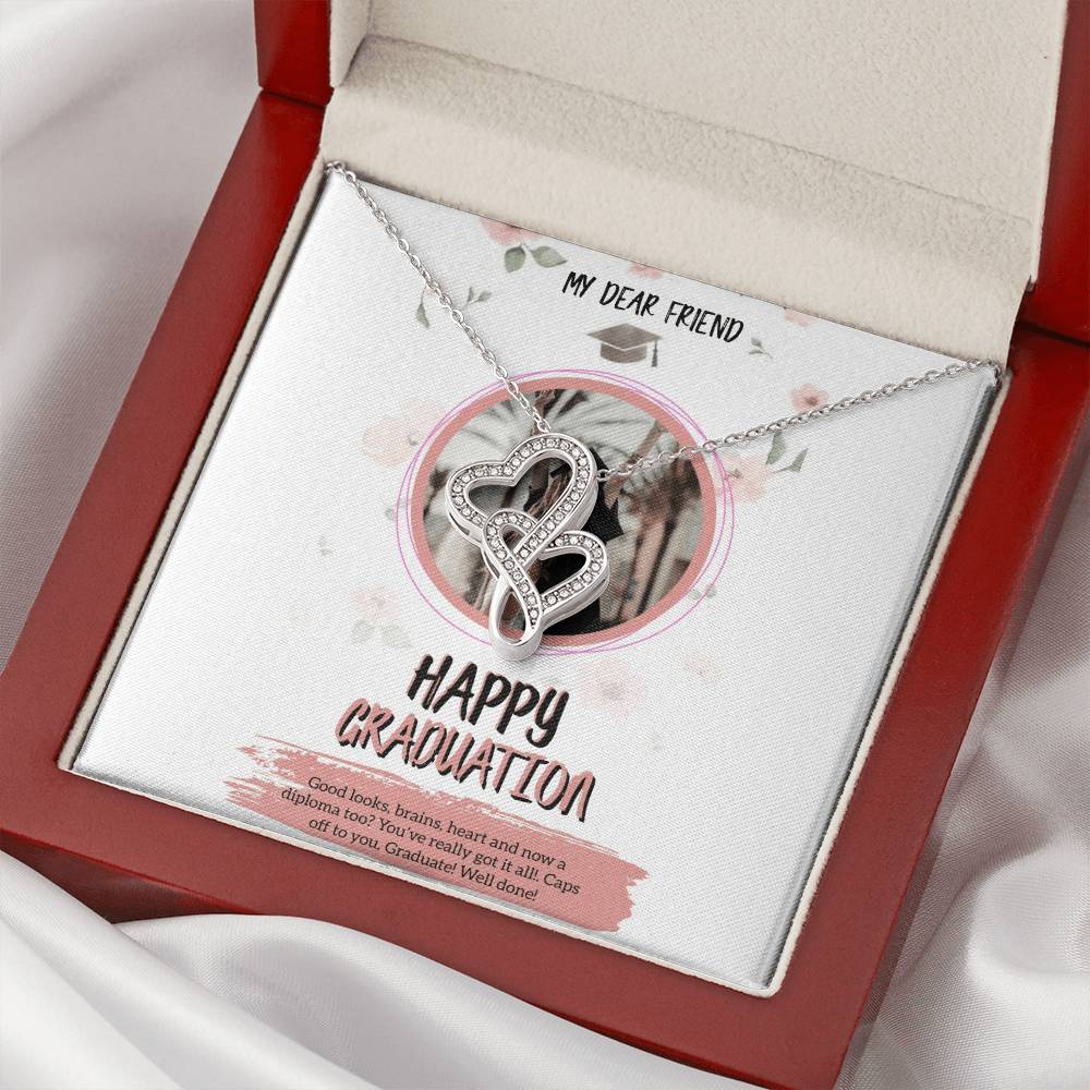To My Friend 1 Double Hearts Necklace