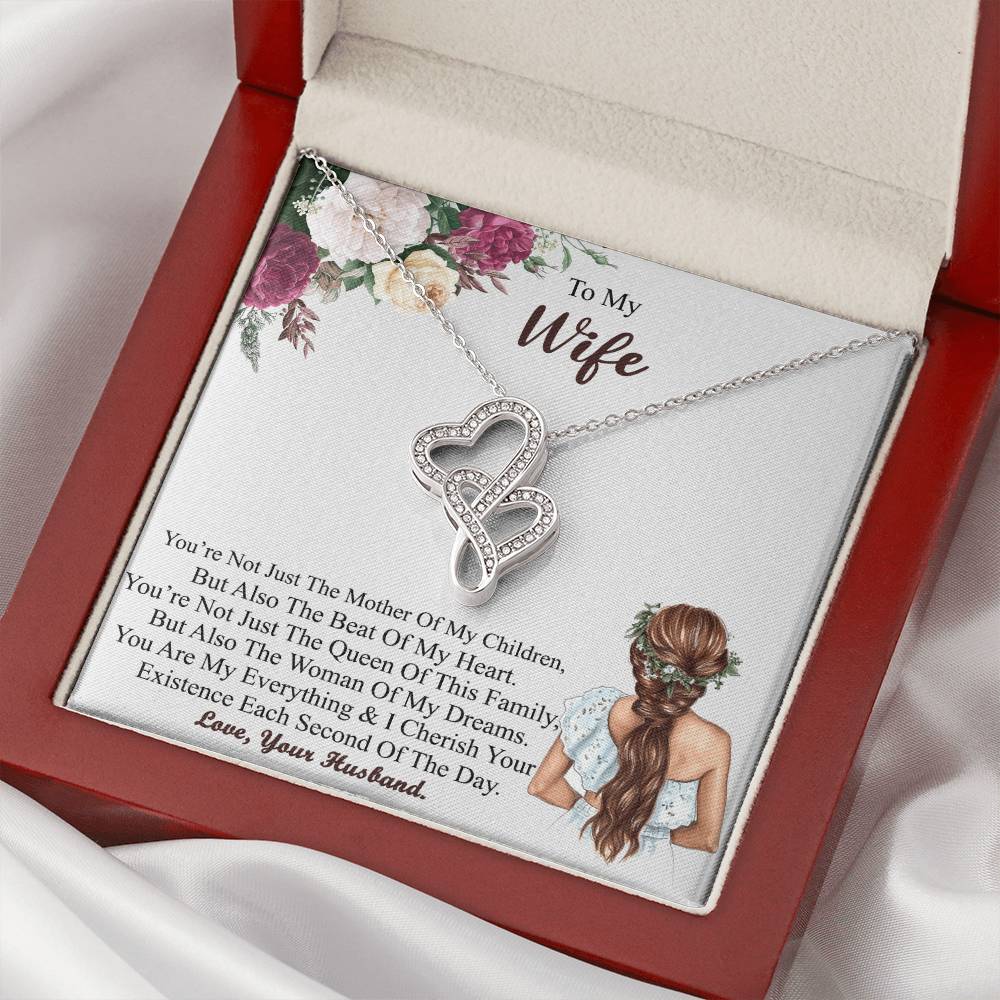 Gift For Wife Wife - Necklace Double Hearts Necklace