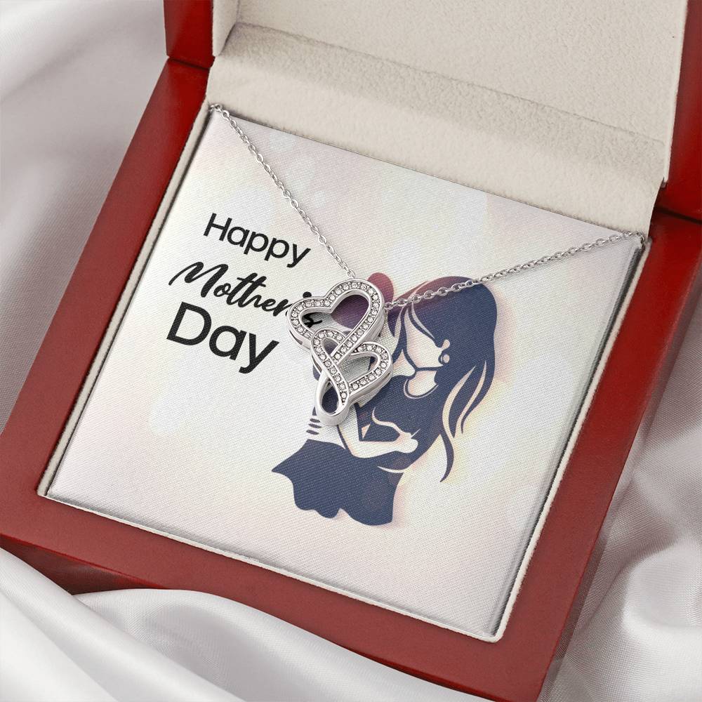Happy Mother's Day -  Double Hearts Necklace