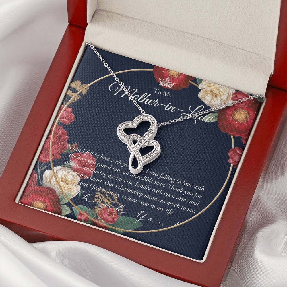 Mother In Law Gift  Mom In Law Jewelry  Mother's Day Gift For Mother-In-Law  Gift For Mother In Law  Mother-In-Law Nec 3 Double Hearts Necklace