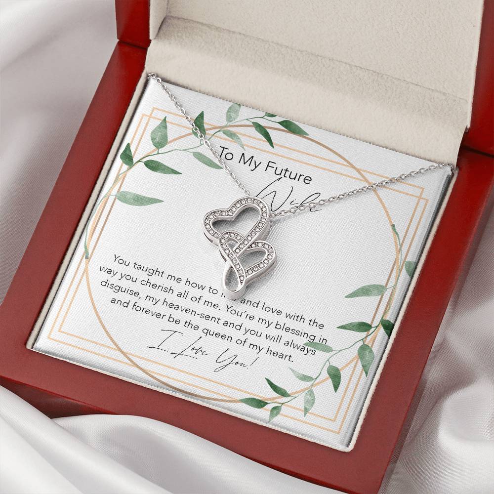 Joined Hearts Necklace Future Wife Gift Birthday Gift For Fiancee Engagement Birthday Gift Future Wife Jewelry First D Double Hearts Necklace