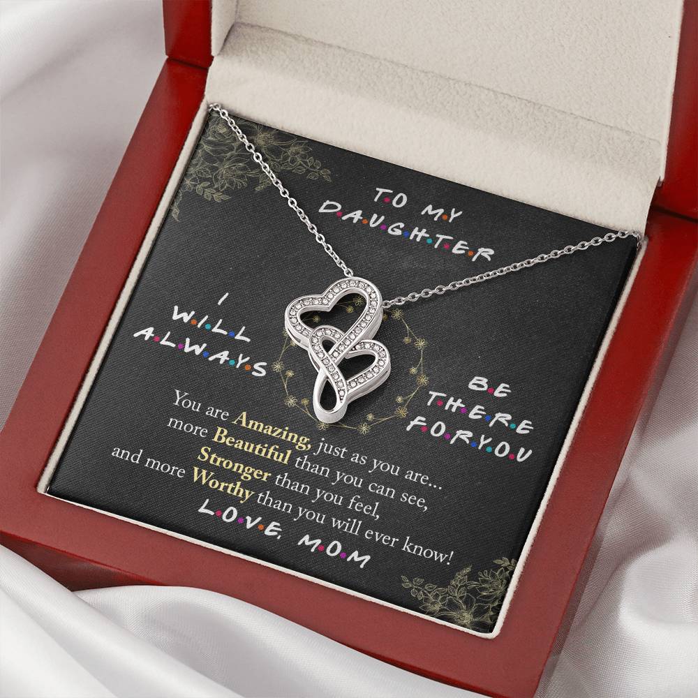 Gift For Daughter From Dad Daughter Father Necklace To My Daughter Necklace Daughter Gift From Dad To My Daughter Daug Double Hearts Necklace