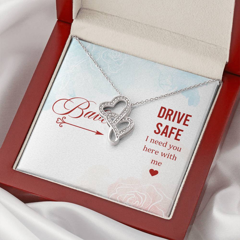 New Driver Gift Drive Safe First Time Driver Present Personalized Drivers License Gift New Driver Card Congratulations Double Hearts Necklace