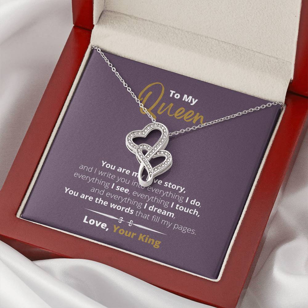 You Are My Love Story -  Double Hearts Necklace