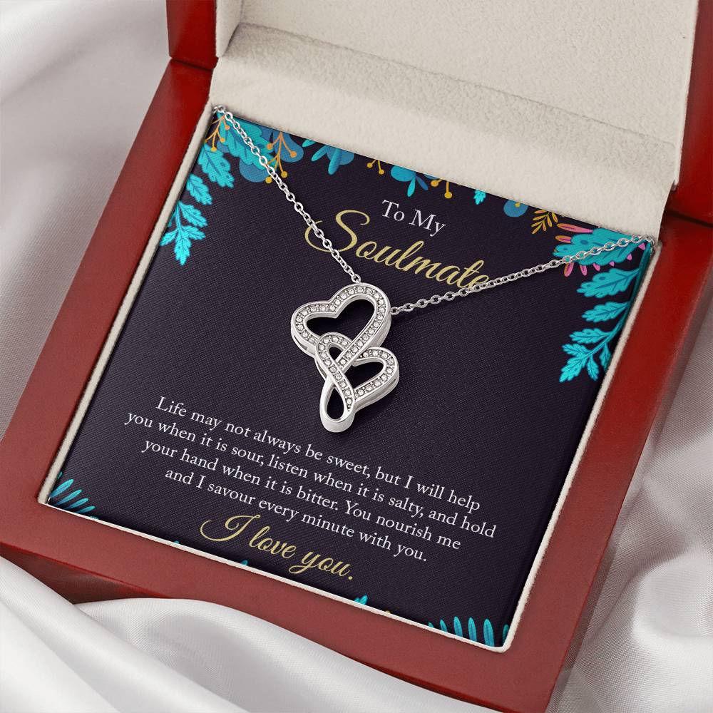 To My Stunning Soulmate  Jewelry Gifts For Her Unique Romantic Gift Soulmate Jewelry For Her To My Soulmate Necklace F Double Hearts Necklace