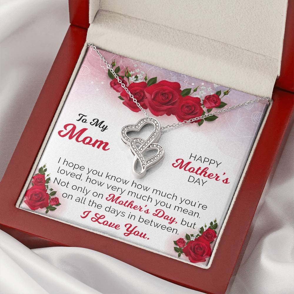 Happy Mother's Day Double Hearts Necklace