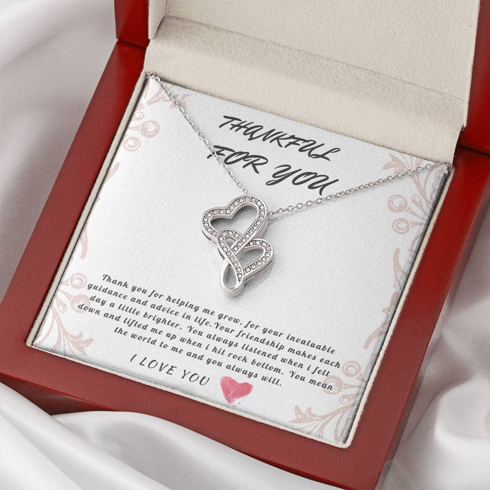 Best Friend 14K White Gold Interlocked Heart Necklace - Gift For Your Bestie - Best Friend Gift Double Hearts Necklace