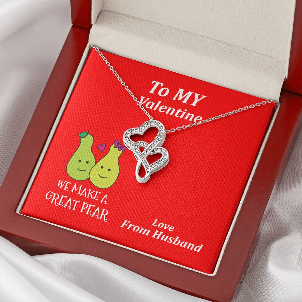 Valentine's Day Gift For Your Loving Wife Gift For Wife From Husband Romantic Gift For Wife Anniversary Gift Double Hearts Necklace