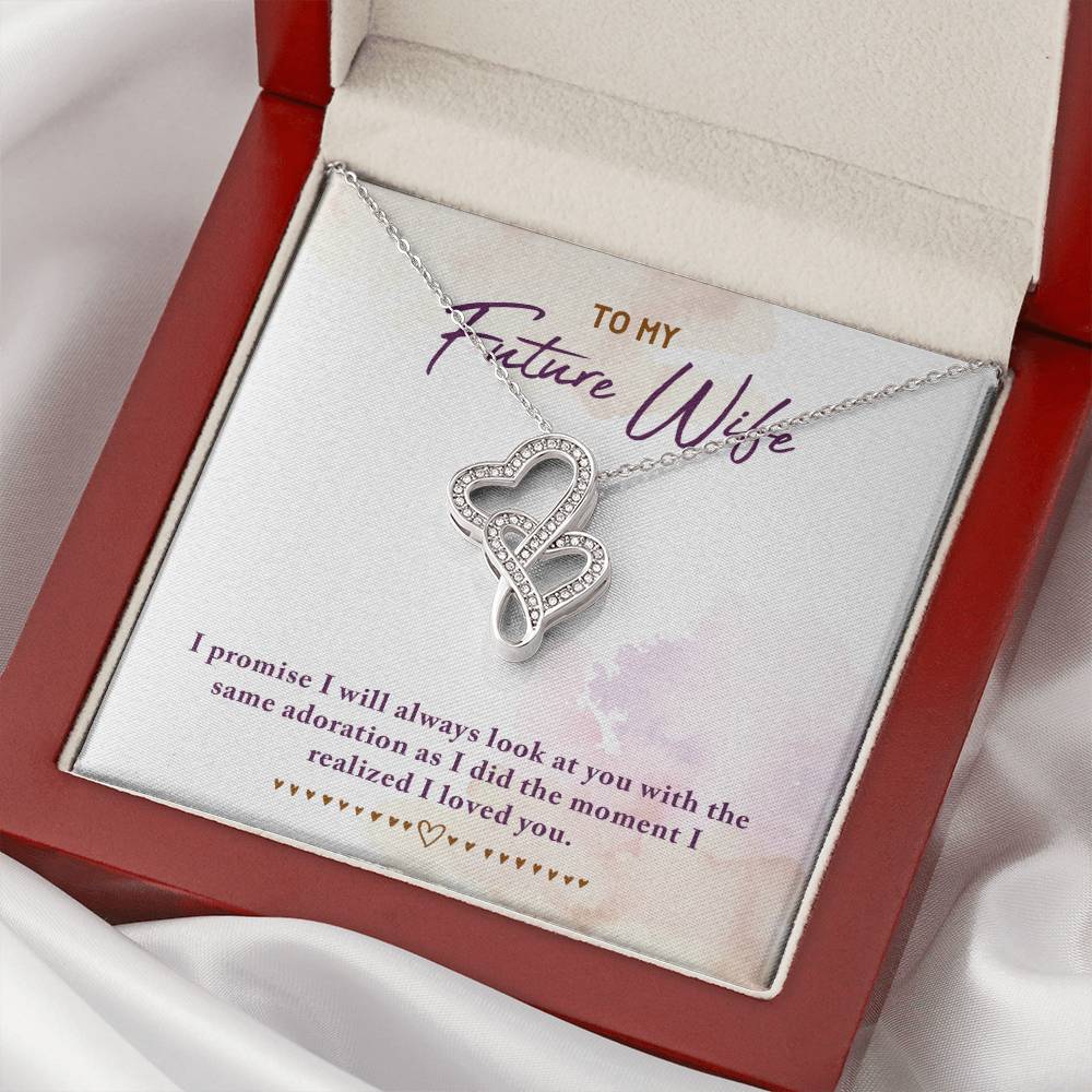 Double Heart Necklace - For Future Wife Double Hearts Necklace