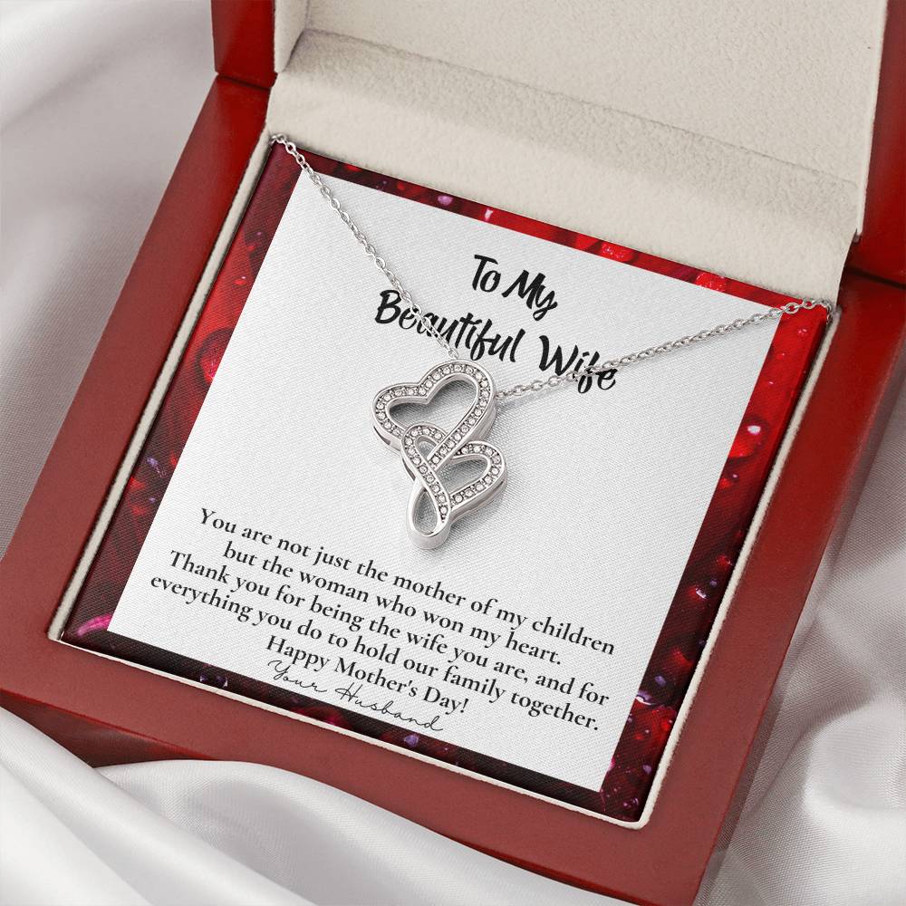 Gift For Wife Necklace Double Hearts Necklace