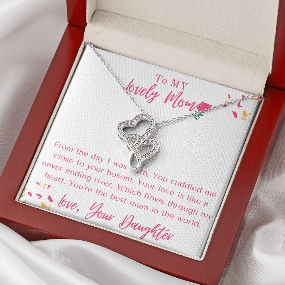 Truly Amazing Mum Mothers Day Gift Gorgeous  1 Double Hearts Necklace