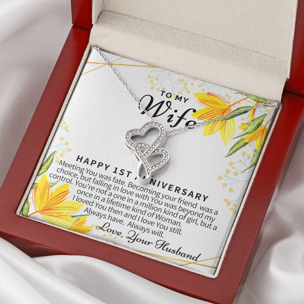Gift For Wife 3 Double Hearts Necklace