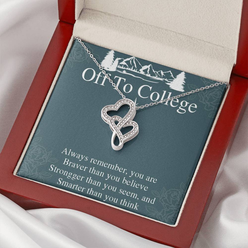 Graduation Gift Necklace For Girls - Graduate Gift Jewelry -  College - High School - Elementary School - Senior Gradu 1 Double Hearts Necklace