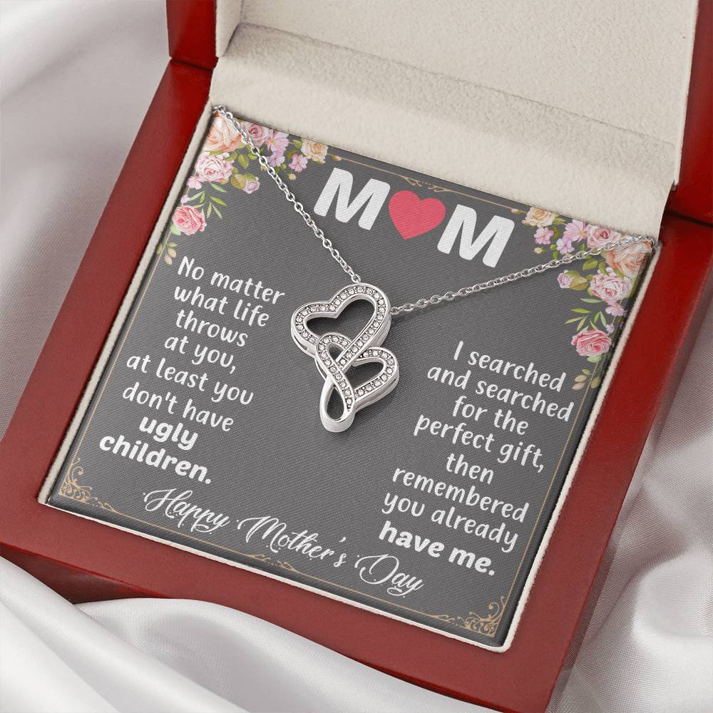 Happy Mother's Day 2 Double Hearts Necklace