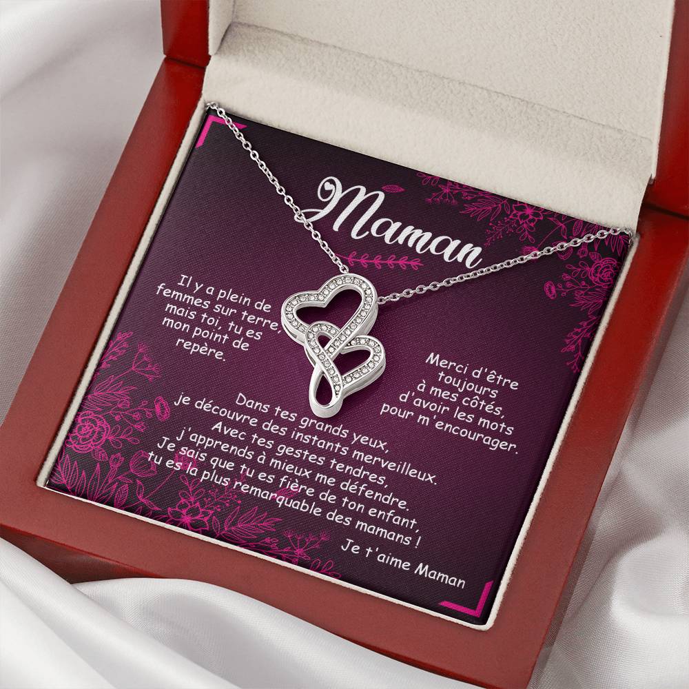 Collier Double Cœurs Maman Remarquable Double Hearts Necklace