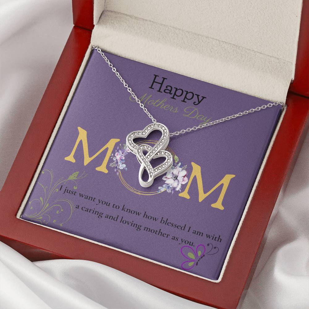 Mom  ! Gift Set For Mother's Day. Double Hearts Necklace