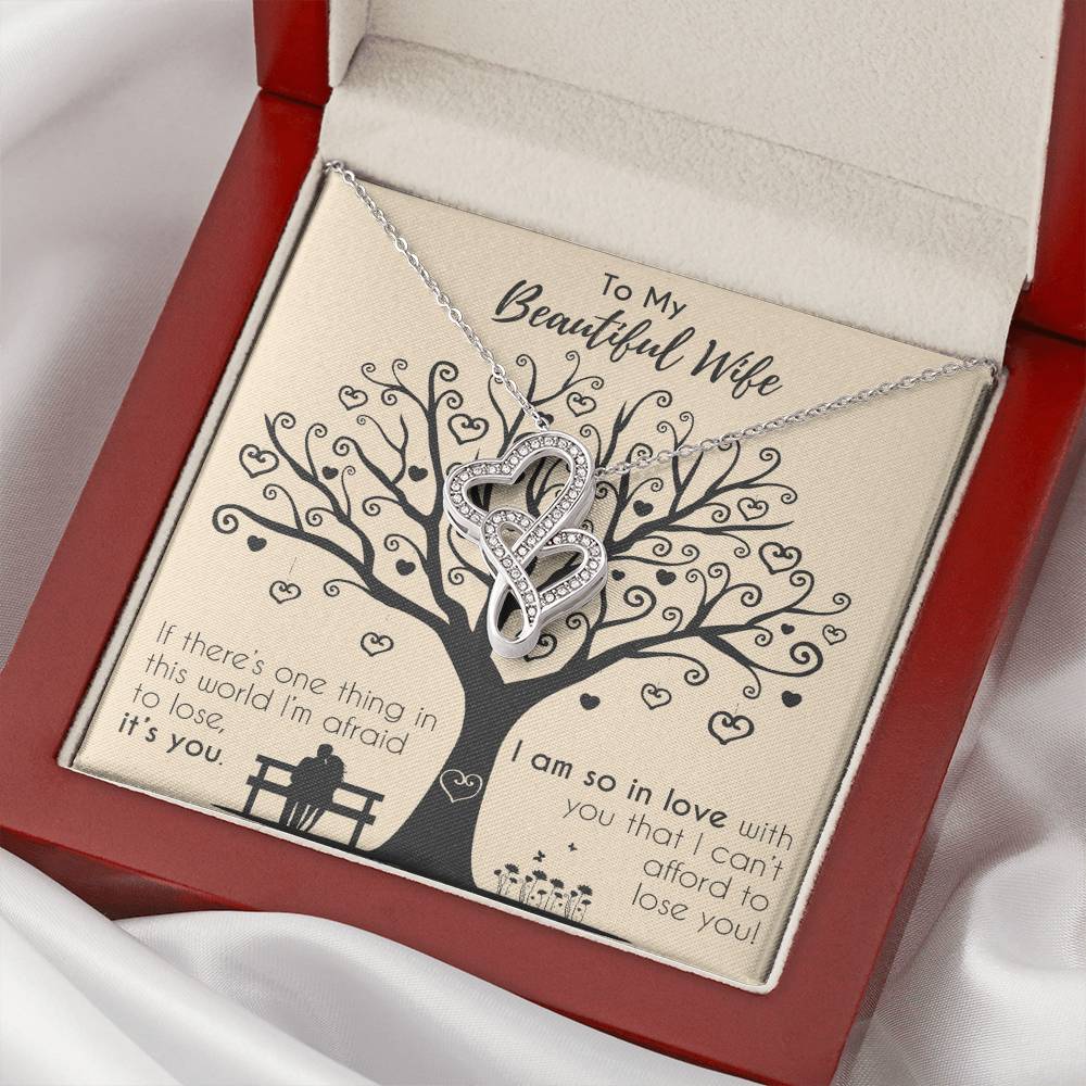 I Am So In Love With You - Gift For Wife Double Hearts Necklace