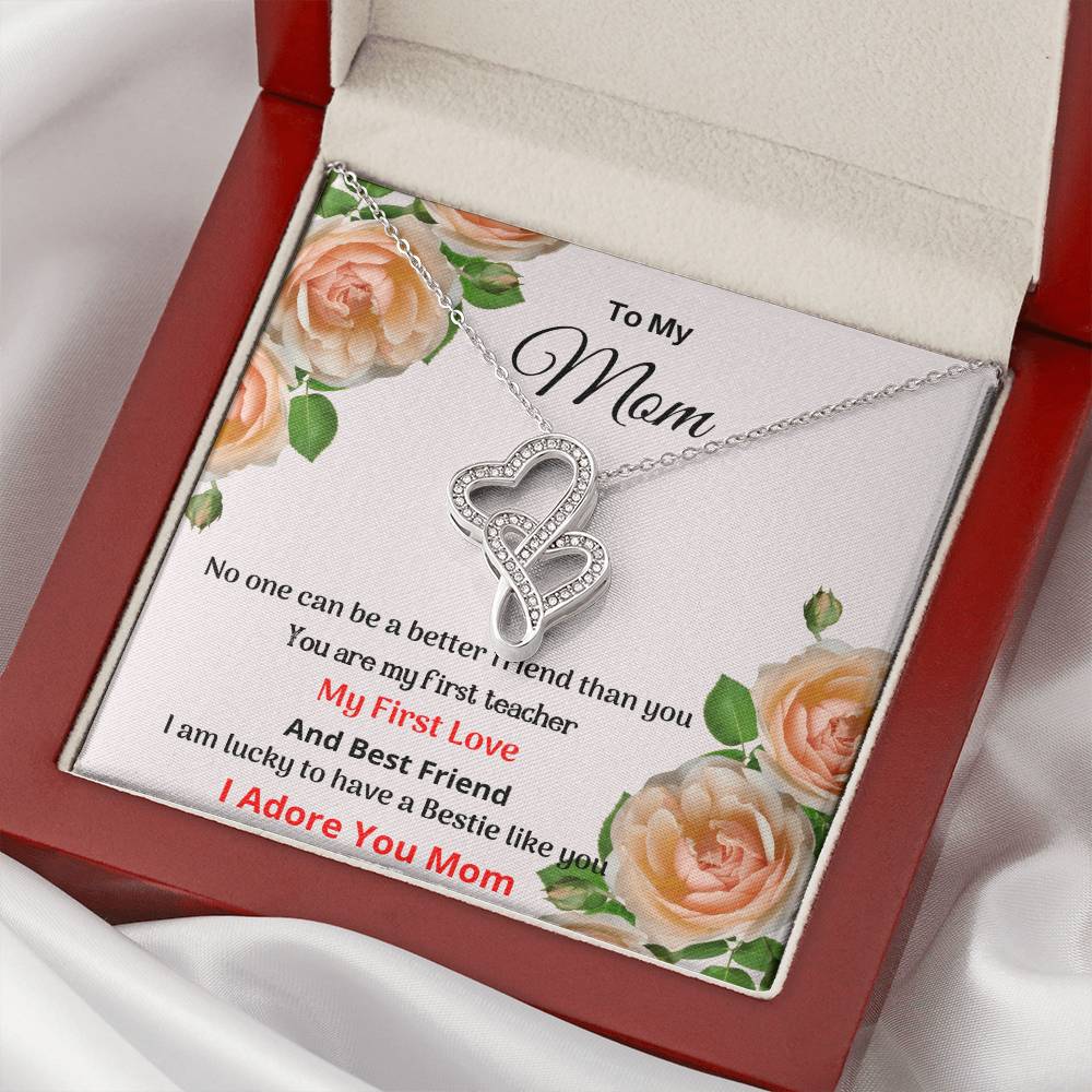 My First Love - Mother's Day Necklace Double Hearts Necklace