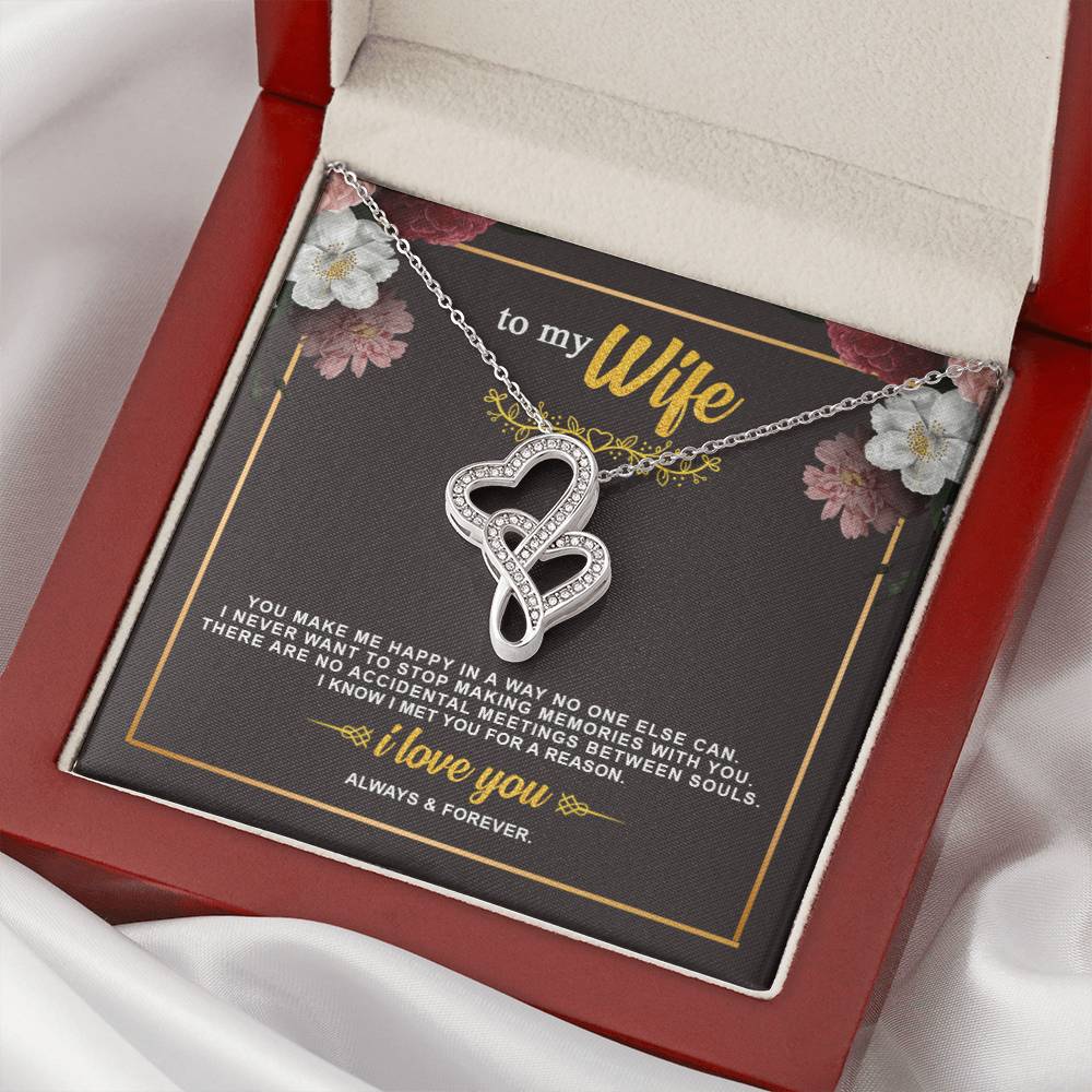 To My Wife Necklace  Anniversary Gift For Wife Birthday Gift For Wife Necklace For Wife Gift For Wife Birthday Wife Gi Double Hearts Necklace