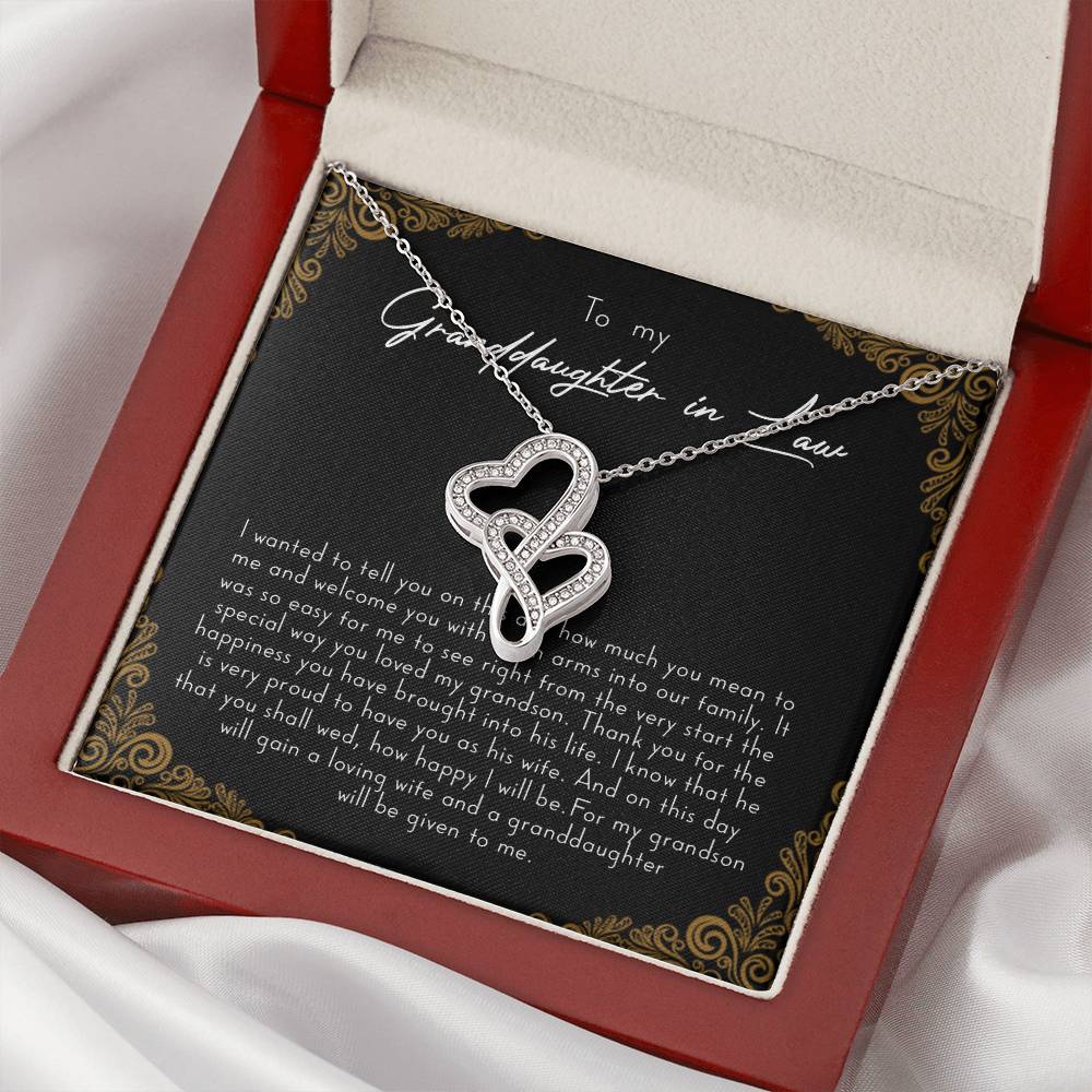 To My Granddaughter-In-Law Gift I Wanted To Tell You  Double Hearts Necklace