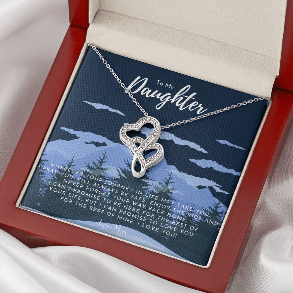 To My Daughter Necklace From Mom - Grown Up Daughter Gift From Mom -Daughter Necklace - Mother Daughter Jewelry Gift - Double Hearts Necklace