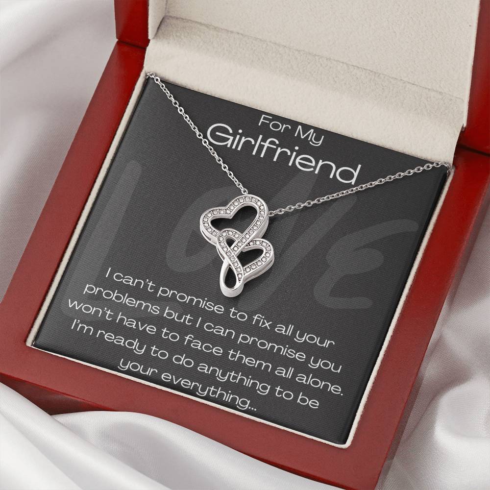 For My Girlfriend Double Hearts Necklace