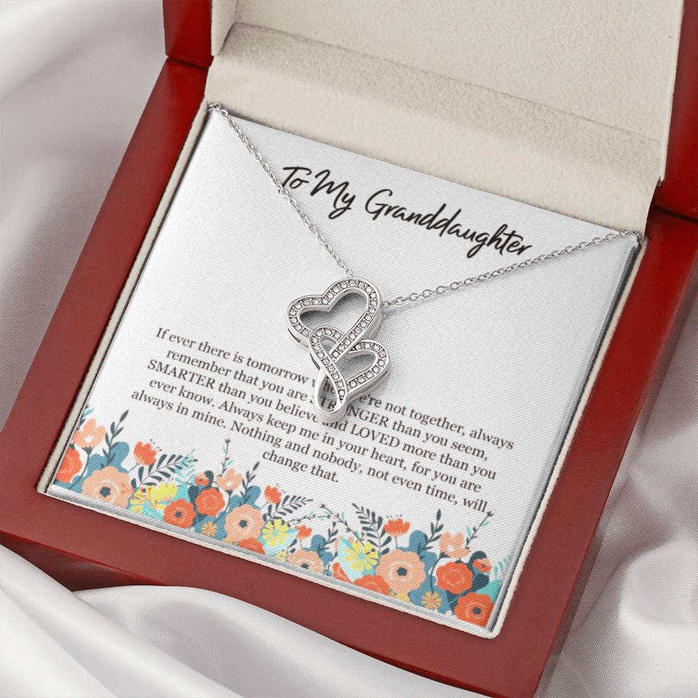 To My Granddaughter Necklace 1 Double Hearts Necklace