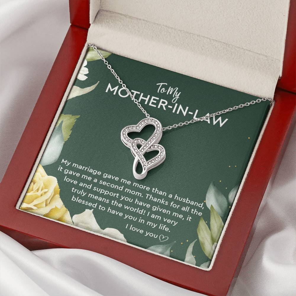 Mother In Law Gift From Bride Mother In Law Gift For Mother's Day Mother In Law Gift From Daughter In Law Mother In La Double Hearts Necklace