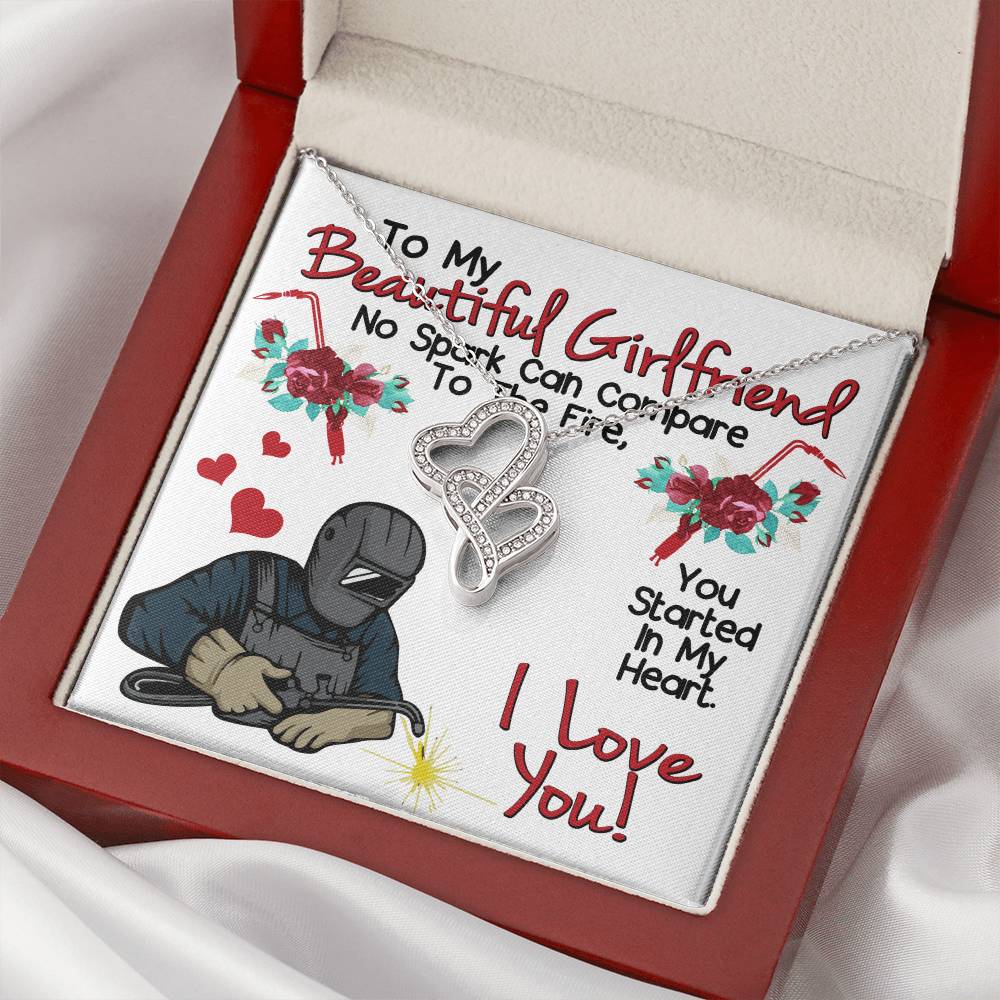 Welder's Girlfriend -  Double Hearts Necklace