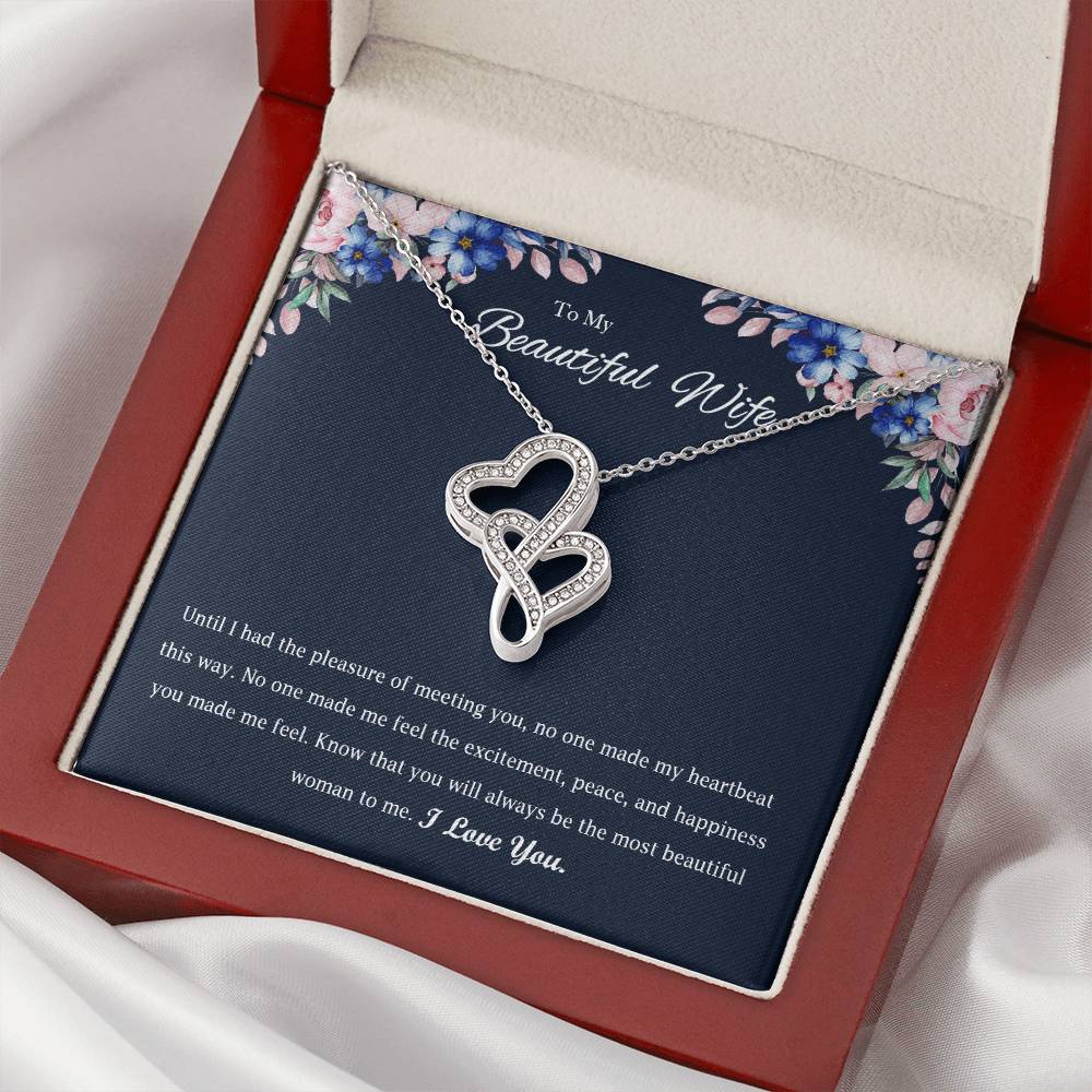 Perfect Gift For Wife. Anniversary Gift. Birthday Gift. Christmas Gift. Double Hearts Necklace