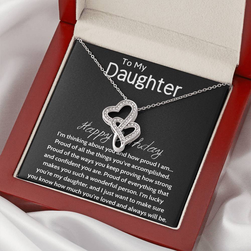 Daughter Gift Necklace Daughter Birthday Gift Gift For Daughter Daughter Jewelry 5 Double Hearts Necklace