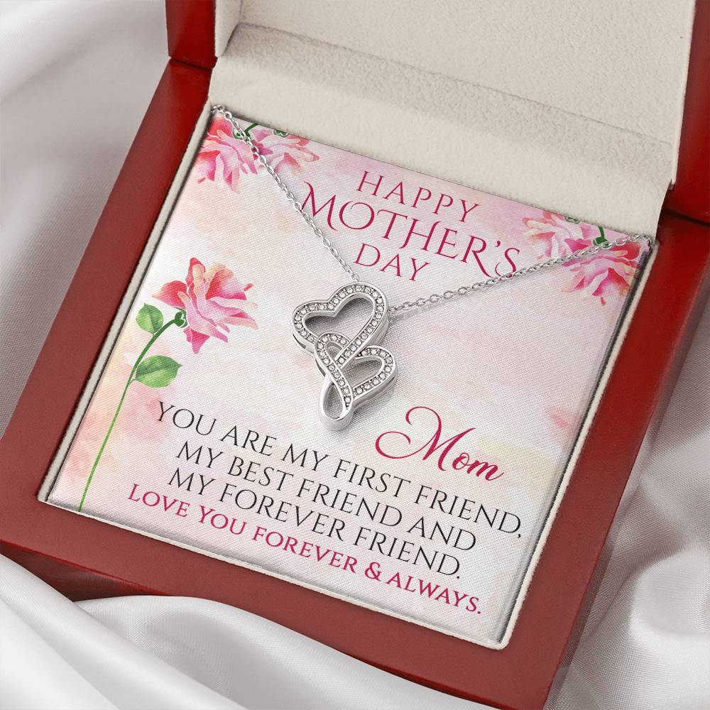 Happy Mother's Day Gift Double Hearts Necklace