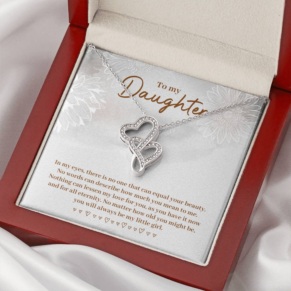 To My Daughter Necklace - Dad To Daughter Double Heart Necklace Gift - Father And Daughter Always Remember Gift From D Double Hearts Necklace