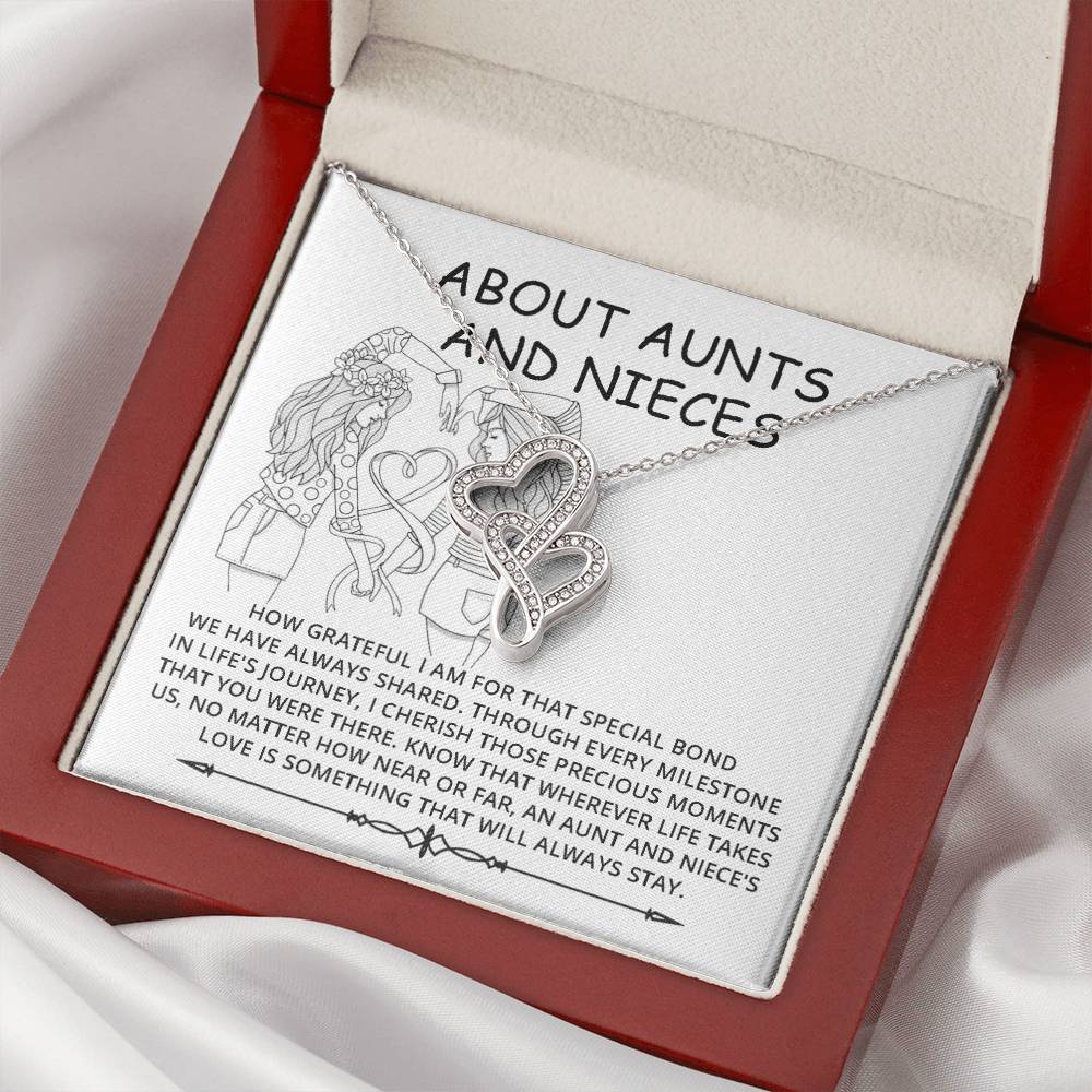 Sentimental Great Aunt Sunflower Bracelet Great Aunt Gifts From Niece Great Auntie Gifts Birthday Gift For Great Aunt  Double Hearts Necklace