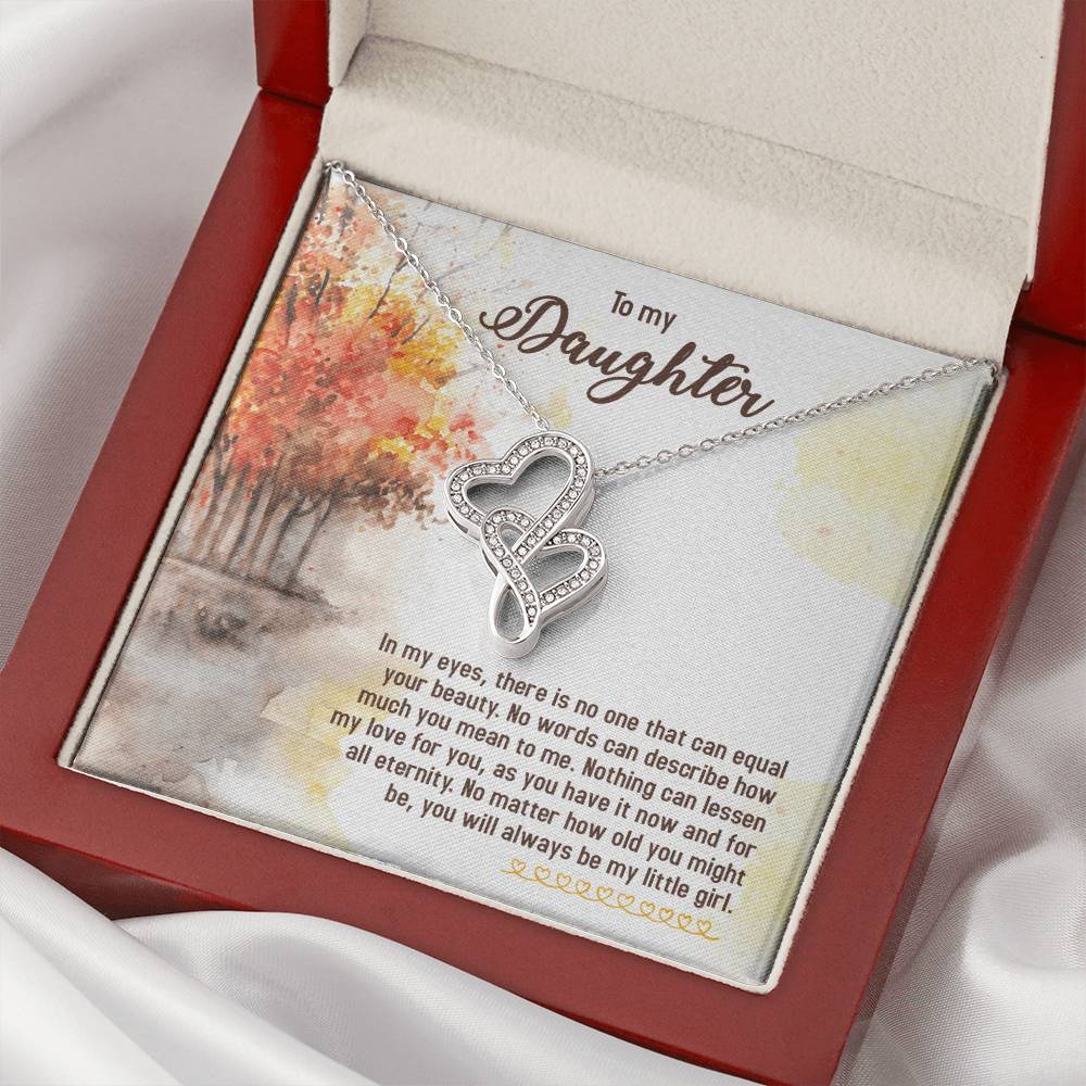 To My Daughter Necklace - Mom To Daughter Double Heart Necklace Gift - Mom And Daughter Always Remember Gift From Mom  3 Double Hearts Necklace