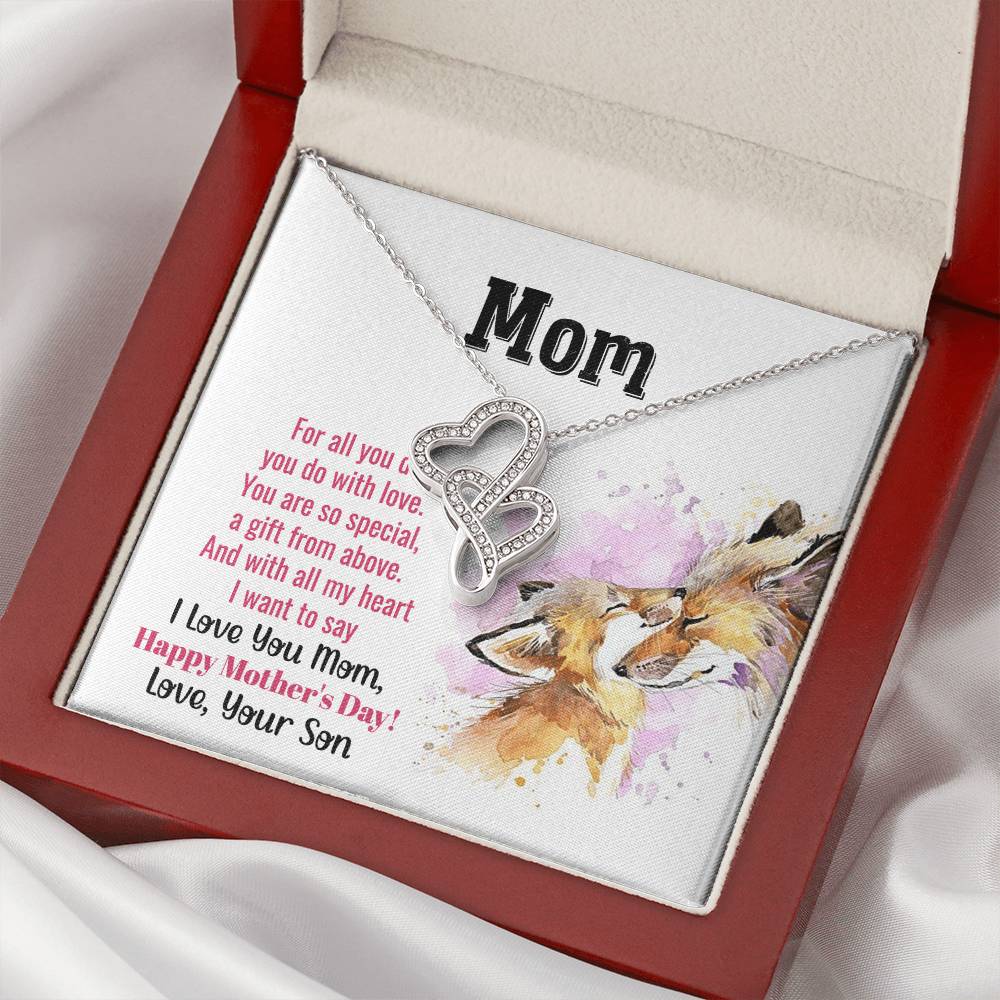 Mom You Are So Special -  Double Hearts Necklace