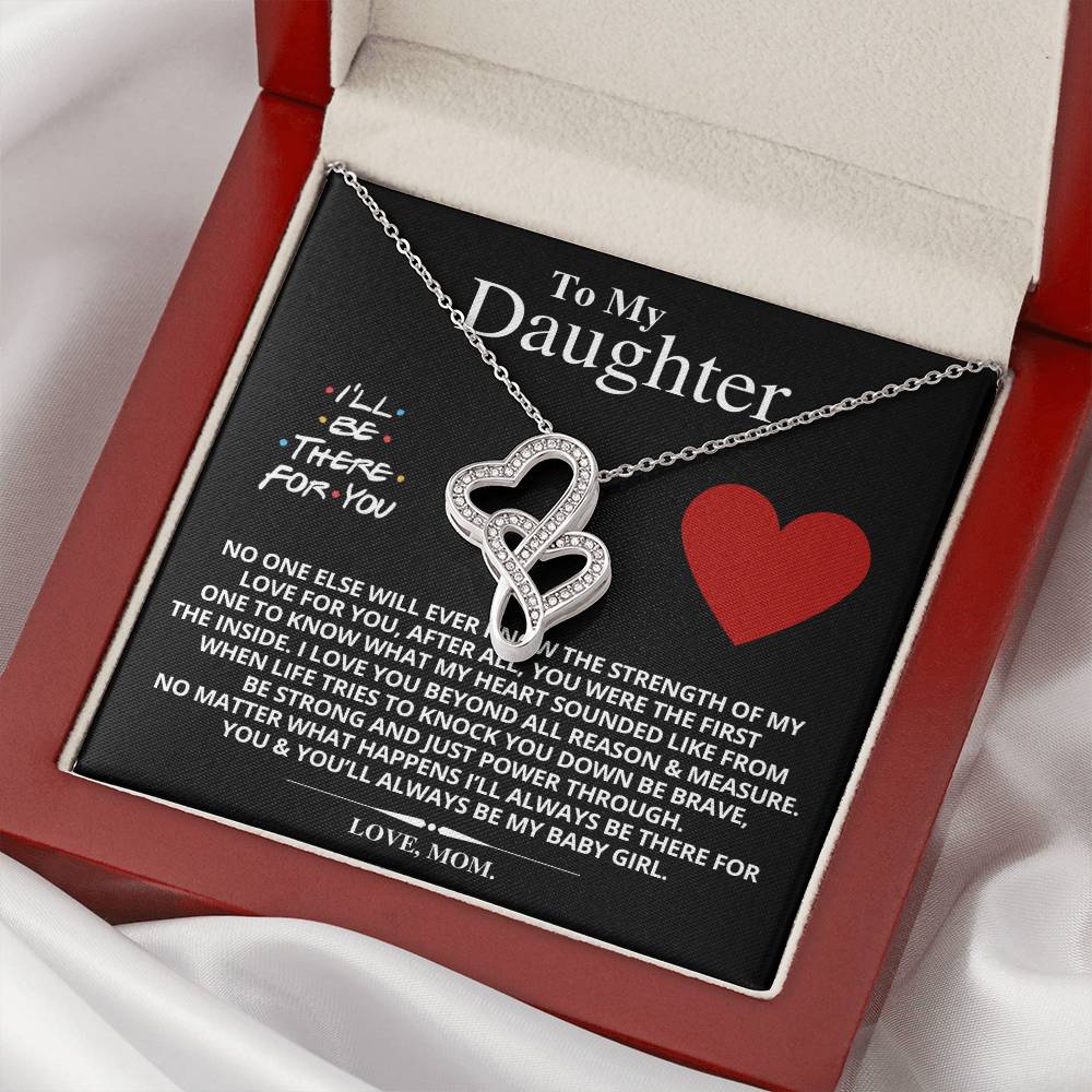To My Daughter Necklace - Mom To Daughter Double Heart Necklace Gift - Mom And Daughter Always Remember Gift From Mom  4 Double Hearts Necklace