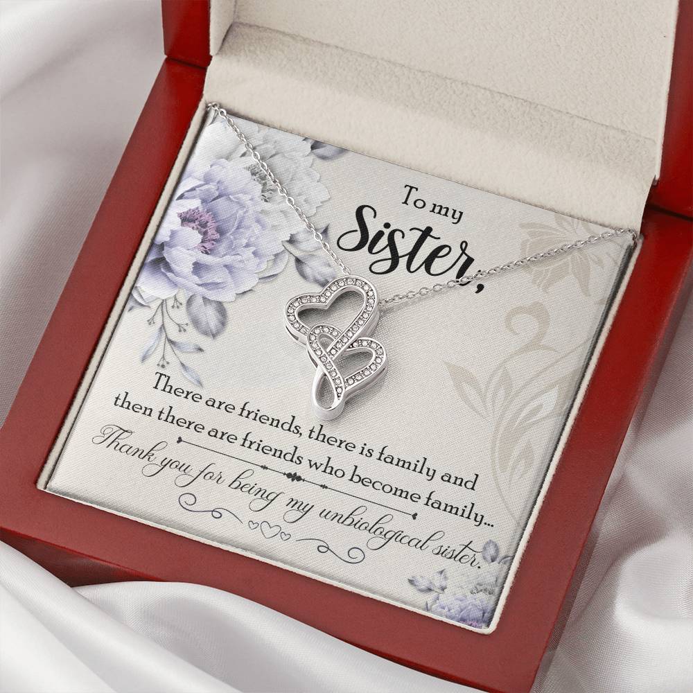 To My Sister  Double Hearts Necklace
