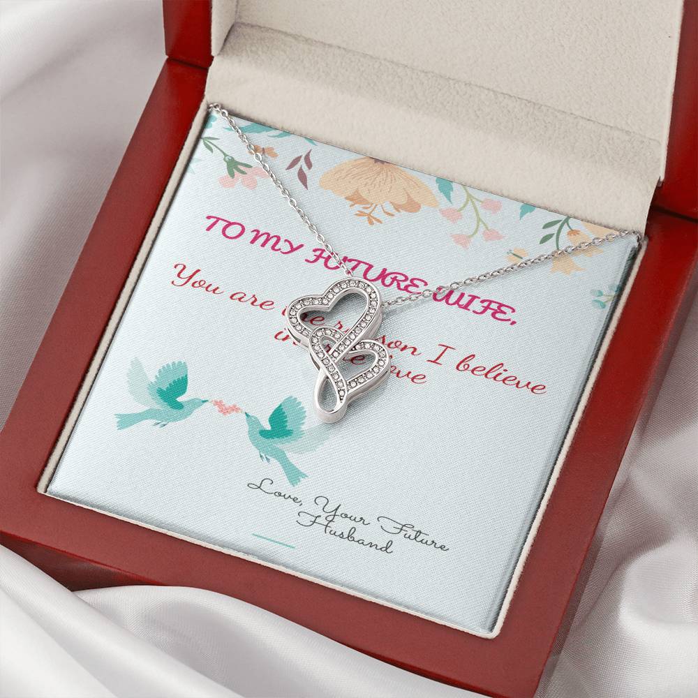 Future Wife Necklace - Gift For Bride From Groom Double Hearts Necklace