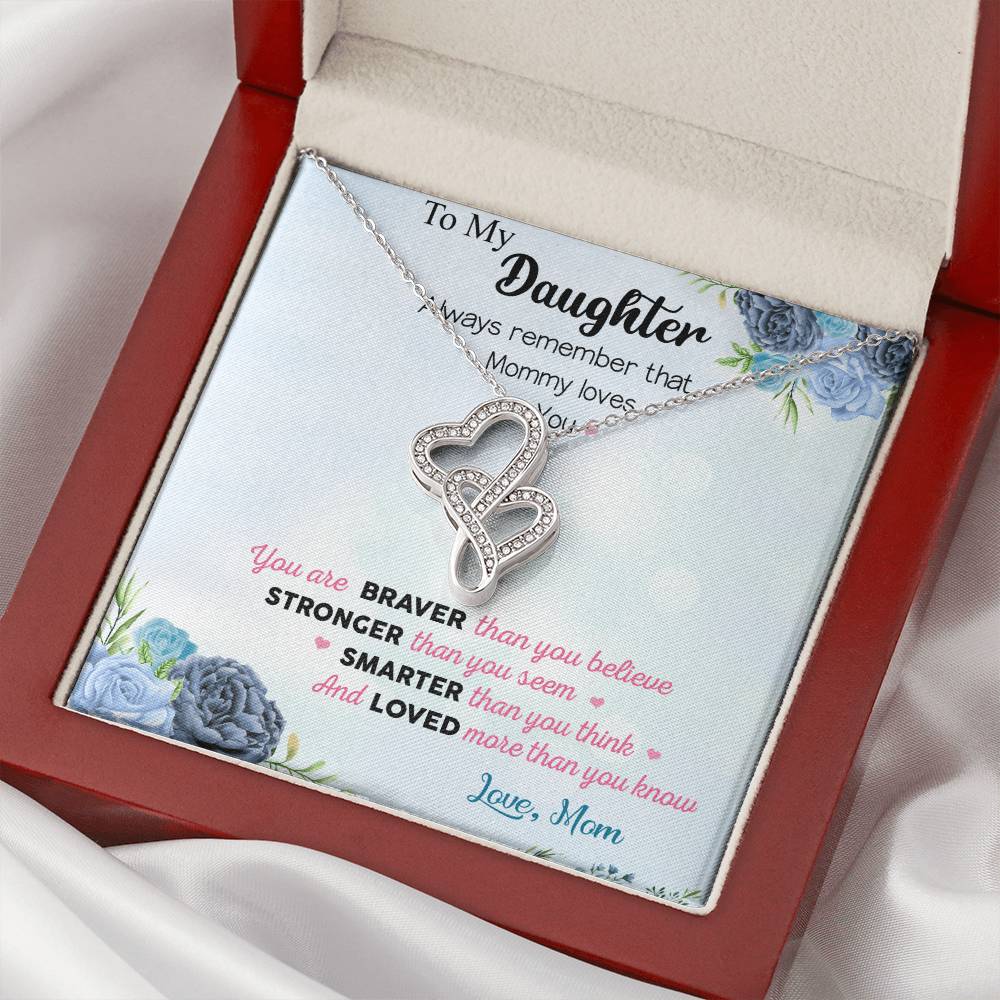 To My Daughter -  3 Double Hearts Necklace