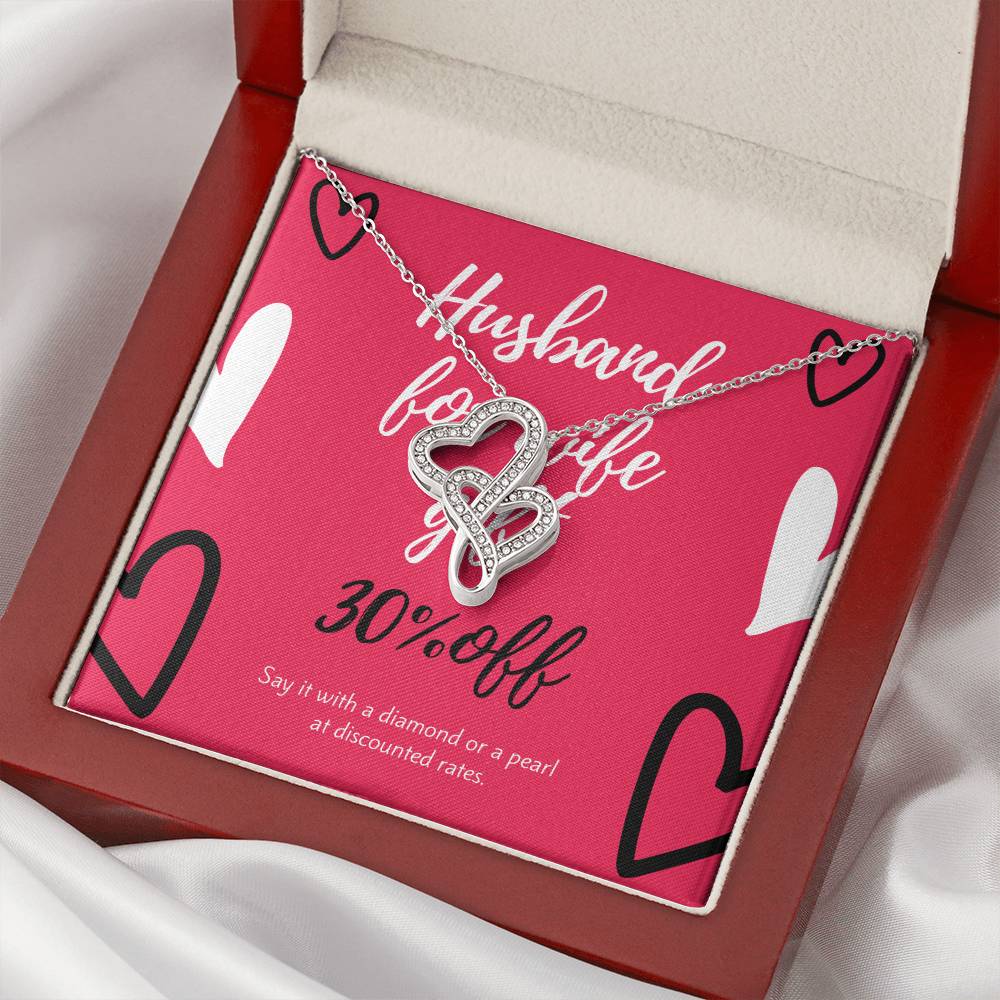 Husband For Wife Gift For Necklace Double Hearts Necklace