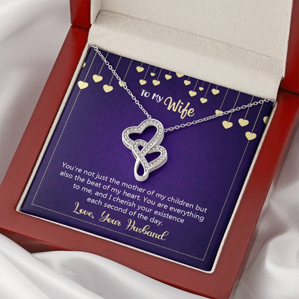 Happy Anniversary You're Not Just The Mother Of My Children  Double Hearts Necklace