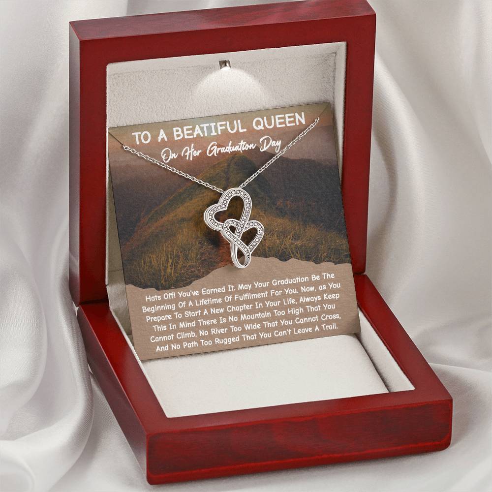 Unique Graduation Gift -  Double Hearts Necklace