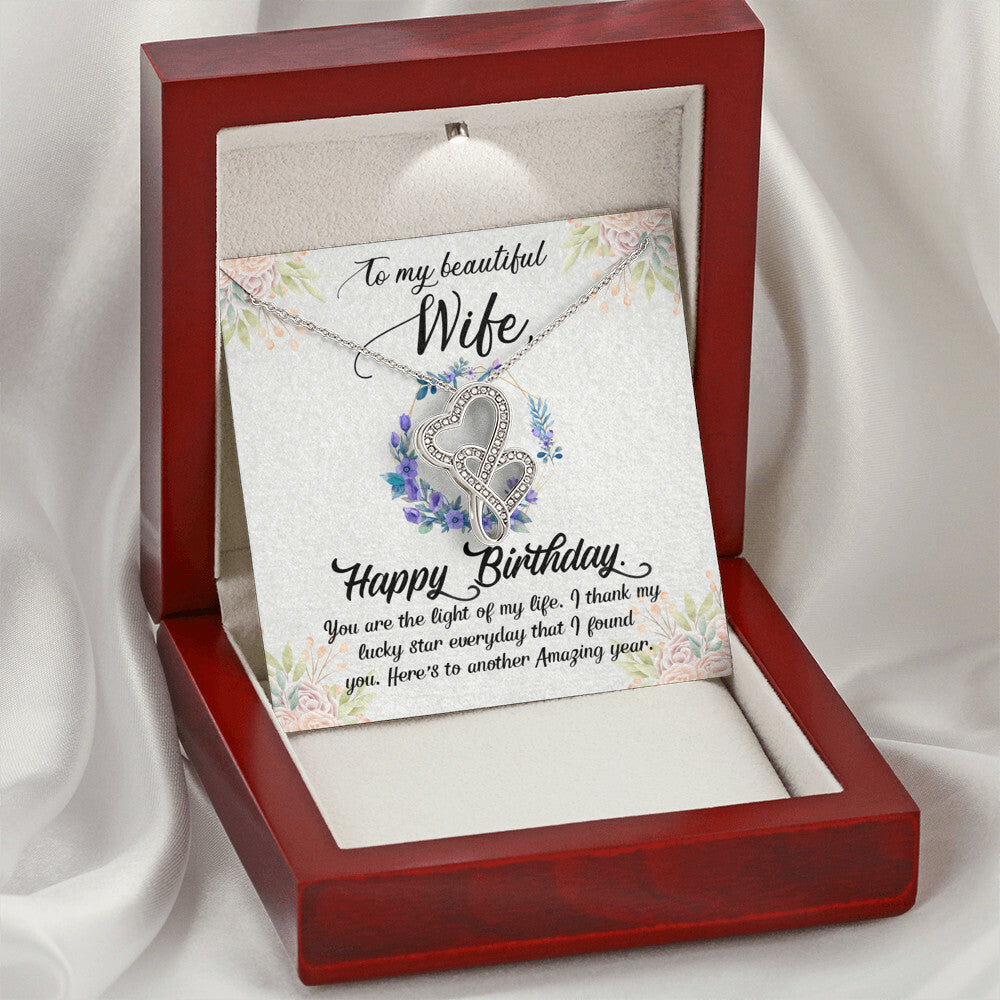 To Wife ; Gorgeous  Double Hearts Necklace