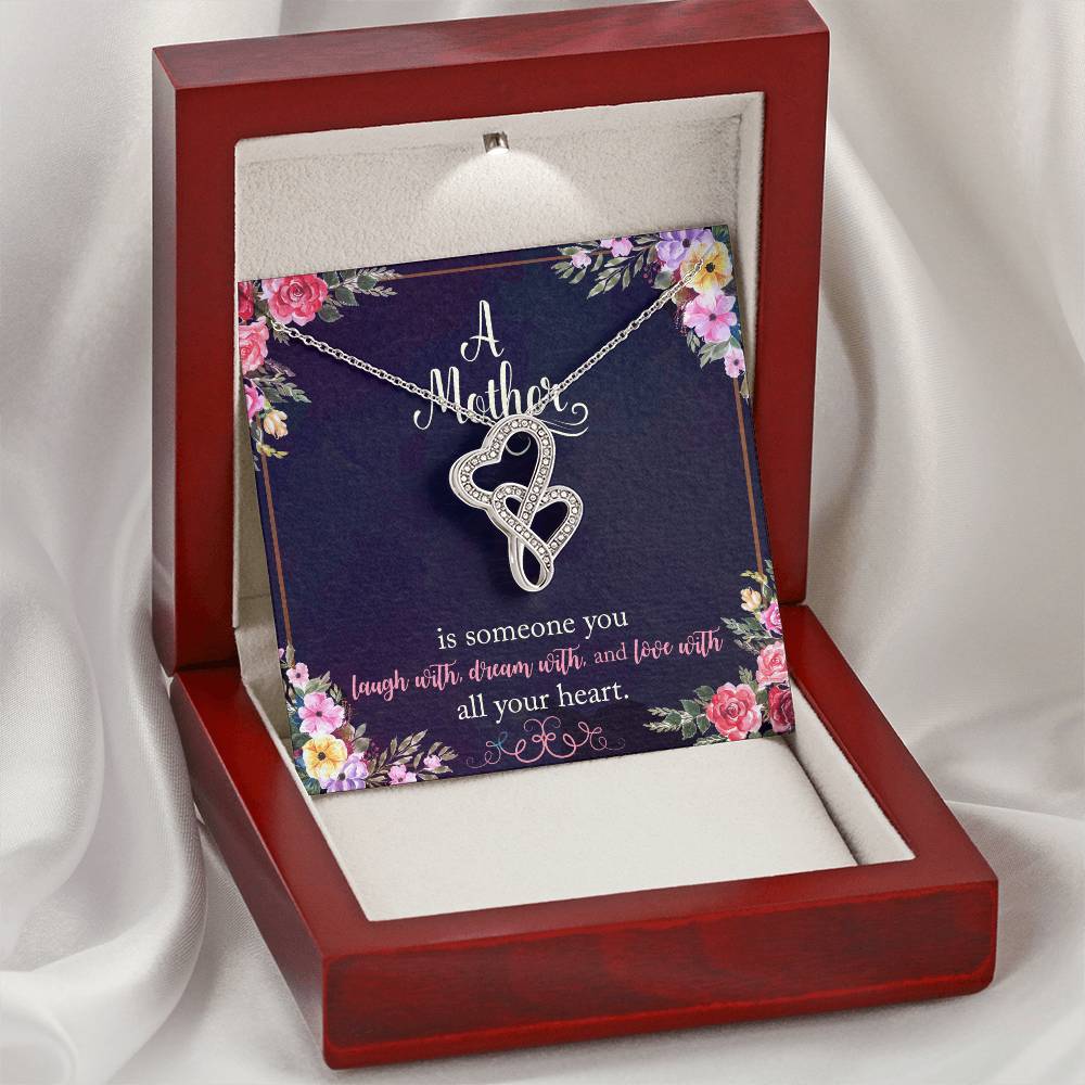 Birthday Gift For Mother Mother Gift Necklace Christmas Gift Meaningful Mother Gift 2 Double Hearts Necklace