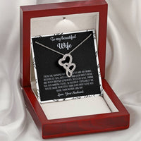 To My Beautiful Wife From The Moment We Met - Floral Double Hearts Necklace