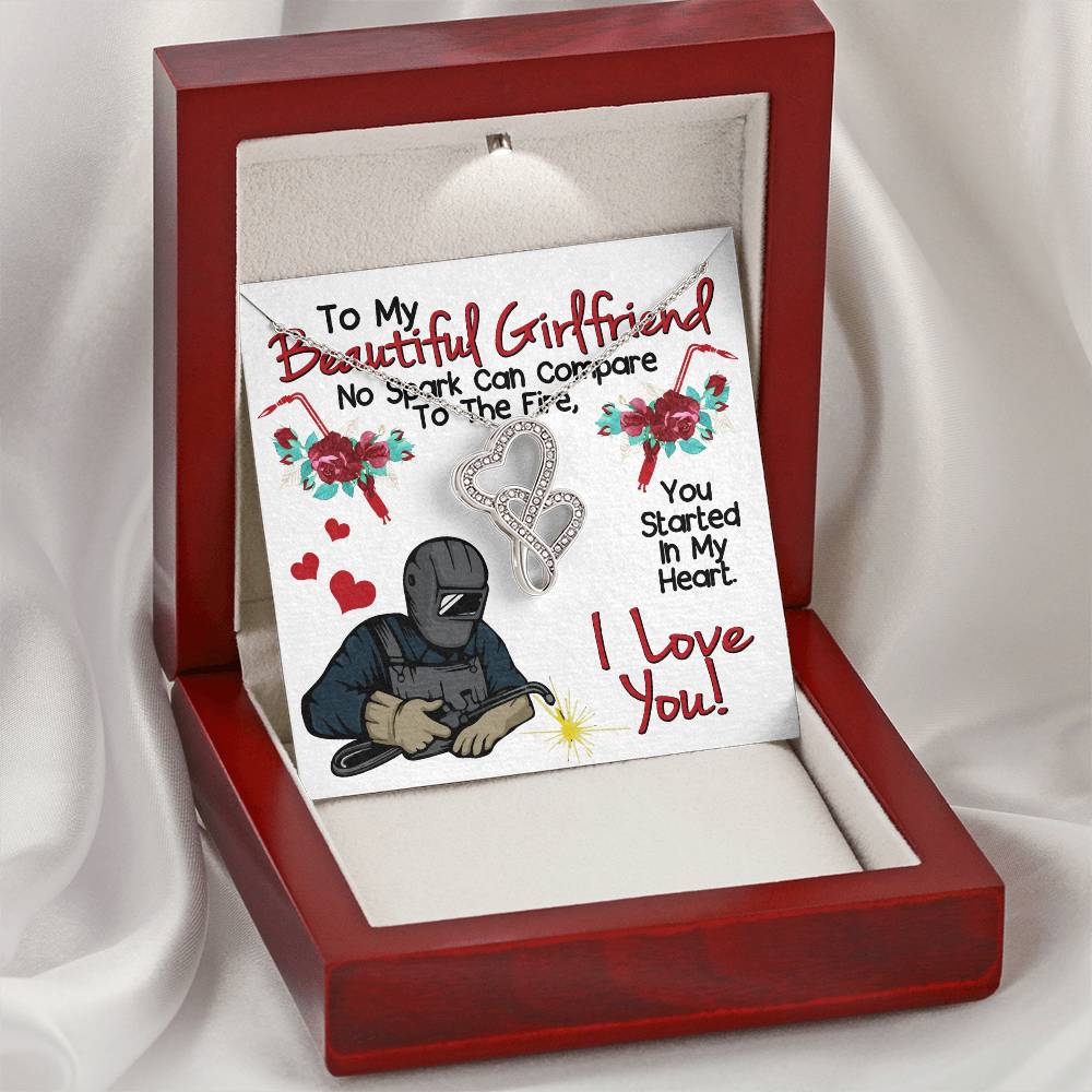 Welder's Girlfriend -  Double Hearts Necklace