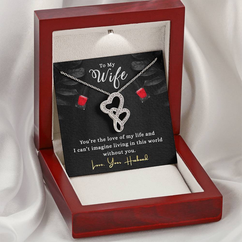Husband To Wife -  For Gift Double Hearts Necklace